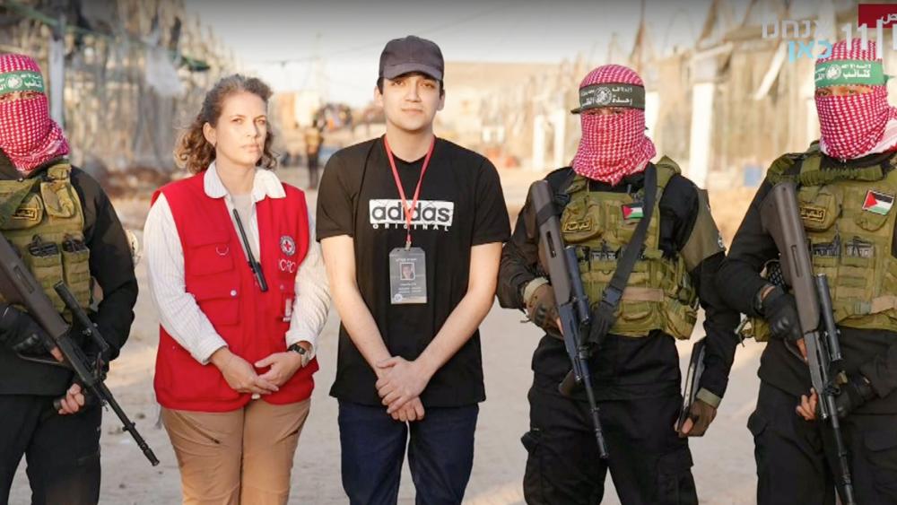 First Look: Edan Alexander as he has been handed over to the Red Cross May 12, 2025. 