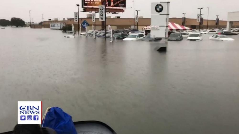 Screenshot of flooding in Beaumont, Texas on Sept. 19, 2019. (Image credit: Kenny Vaughn)