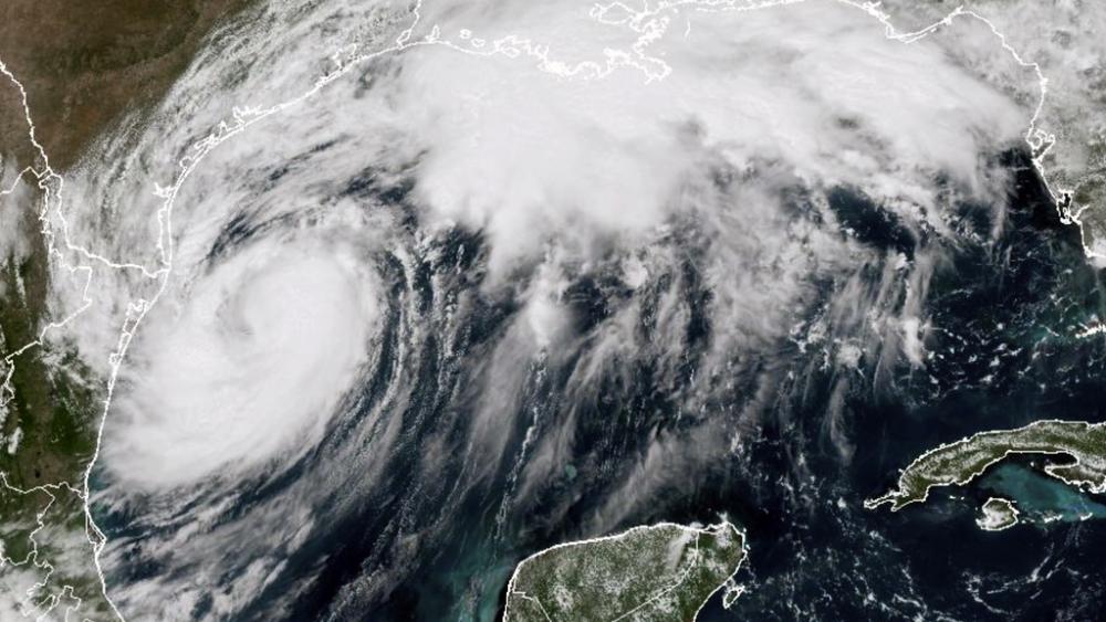 Satellite image by National Oceanic and Atmospheric Administration (NOAA) shows Tropical Storm Francine in the Gulf of Mexico, Tuesday, Sept. 10 2024. (NOAA via AP)