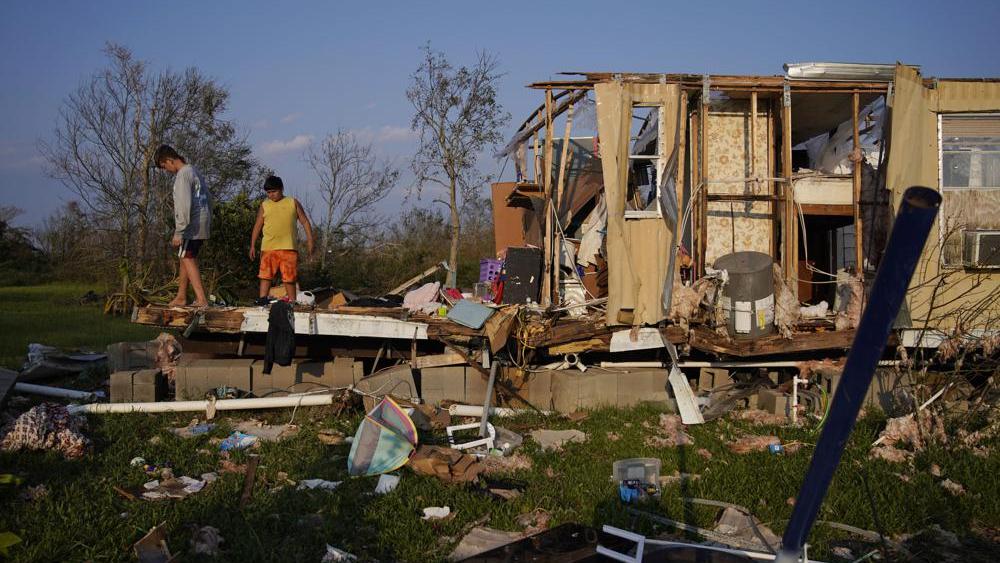 Remnants of a family&#039;s home destroyed by Hurricane Ida, Saturday, Sept. 4, 2021, in Dulac, La. (AP Photo/John Locher)