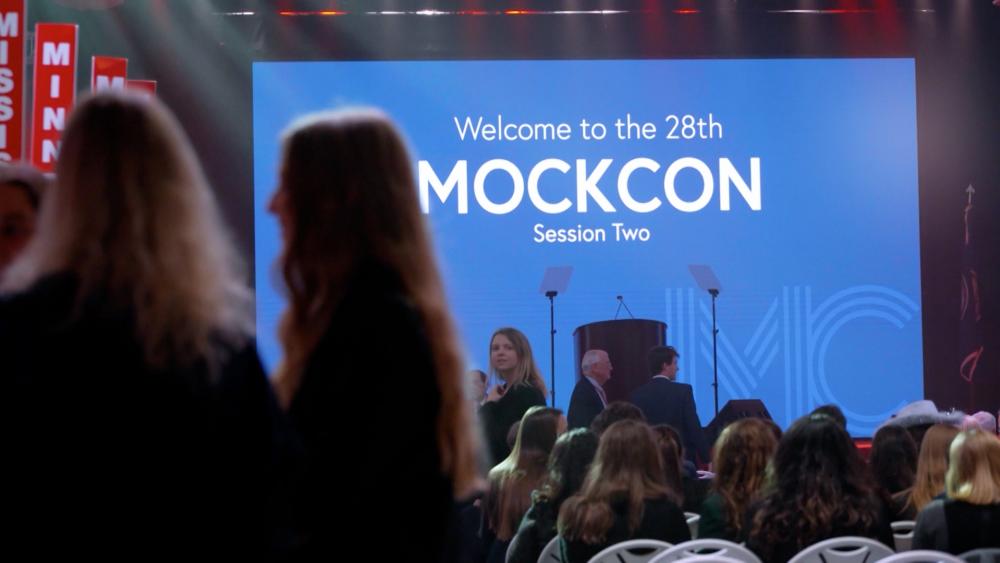 Students at Washington and Lee University in Virginia put on MockCon, a mock political convention.