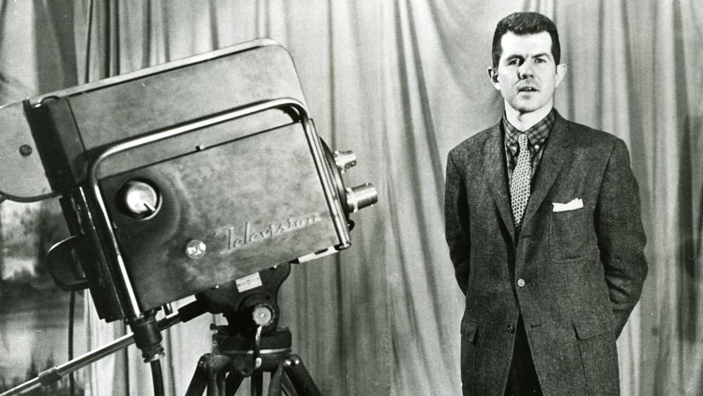 Pat Robertson with a film camera in the earliest days of CBN.