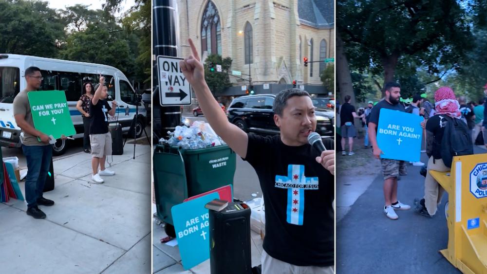 A group of Chicago street ministers boldly shared the gospel just outside the DNC