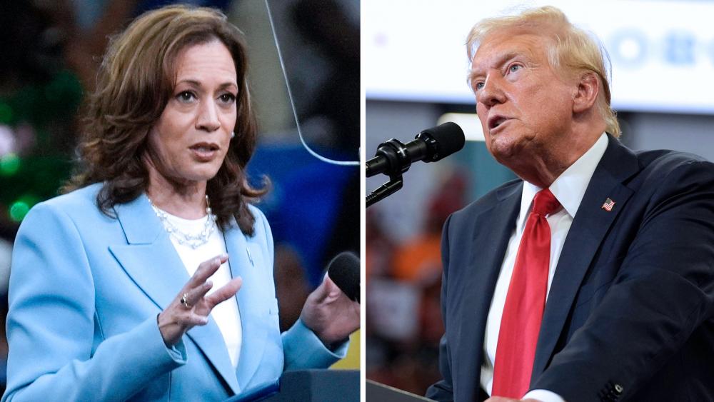 Vice President Kamala Harris and Republican presidential candidate former President Donald Trump. (AP Photo)