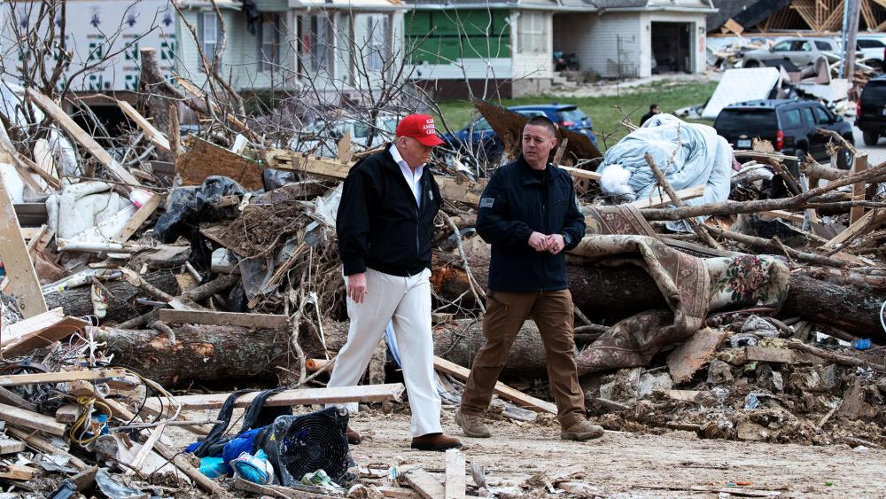 Trump Tours Heavily-Damaged Areas In Tennessee After Deadly Tornadoes ...