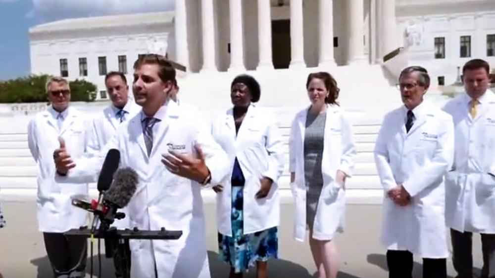 Physicians at the America&#039;s Frontline Doctors Summit challenged the media&#039;s blockade against medical opinions and studies on the effectiveness of hydroxychloroquine. (Photo: Screen capture via Breitbart video)