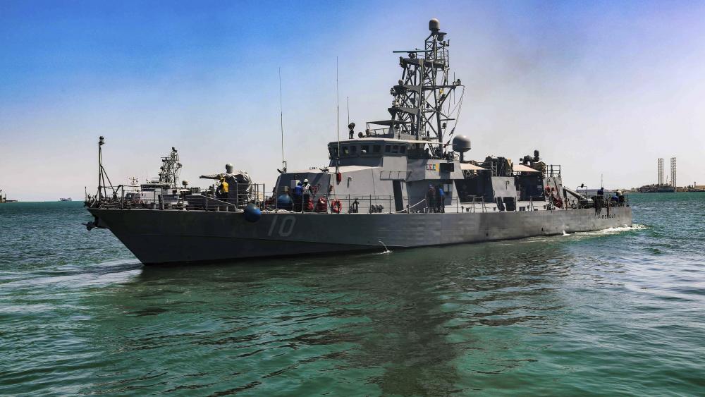  This April 14, 2020, file photo provided by the U.S. Army shows the USS Firebolt in Manama, Bahrain. (Spc. Cody Rich/U.S. Army via AP)