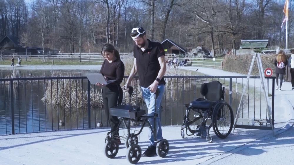 New A.I.-powered tech is helping Gert-Jan Oskam learn to walk again.