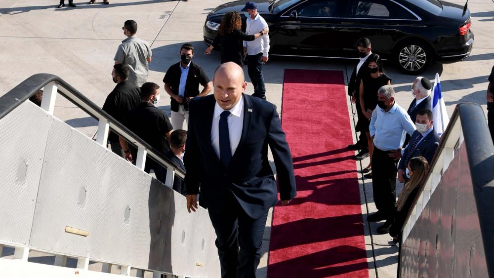Prime Minister Naftali Bennett leaves for Washington DC. Aug. 24, 2021. Attached photo credit: Avi Ohayon (GPO)