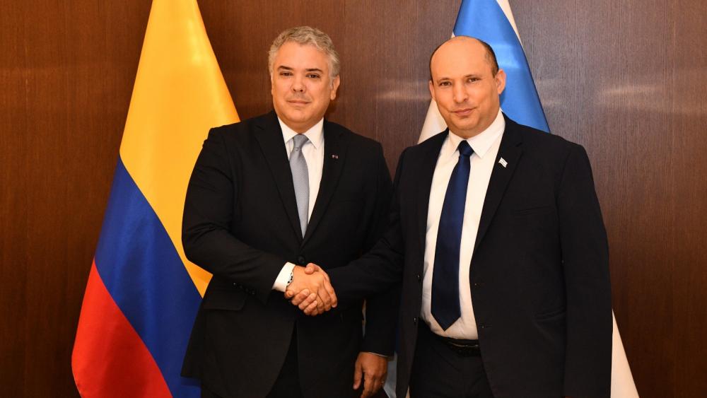Colombia Presiden Ivan Duque (Left) and Israeli Prime Minister Naftali Bennett (Right). Photo credit: Haim Zach (GPO)