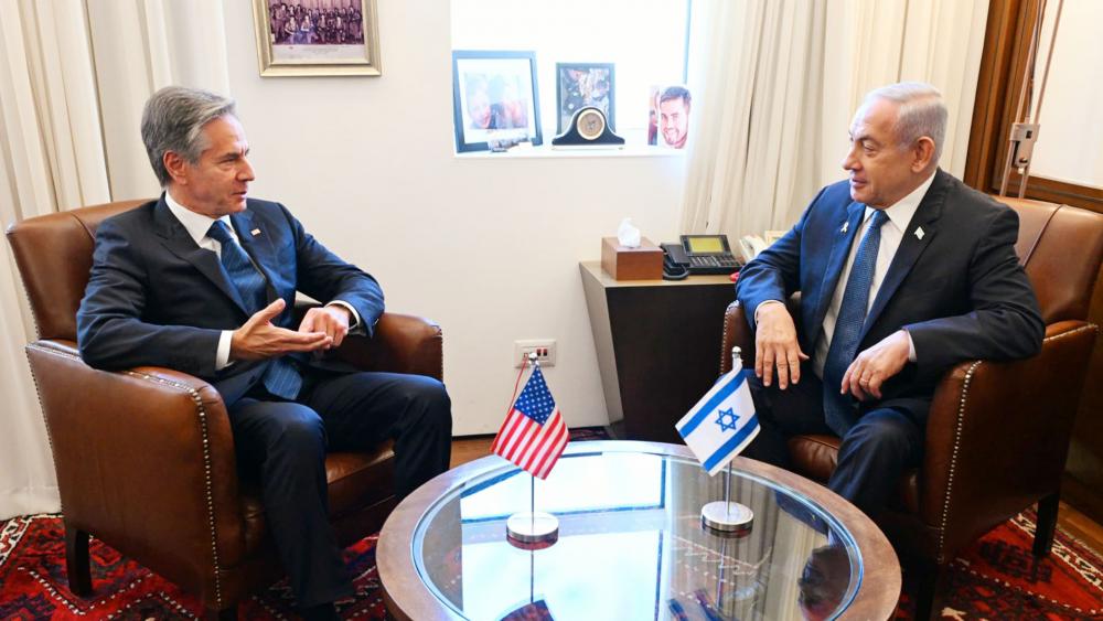 Prime Minister Benjamin Netanyahu meeting with U.S. Secretary of State Antony Blinken, at the Prime Minister&#039;s Office in Jerusalem. Photo Credit: Haim Zach (GPO).