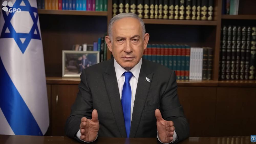 Israeli Prime Minister addresses the nation at the beginning of Passover, April 21, 2024  Courtesy: GPO.