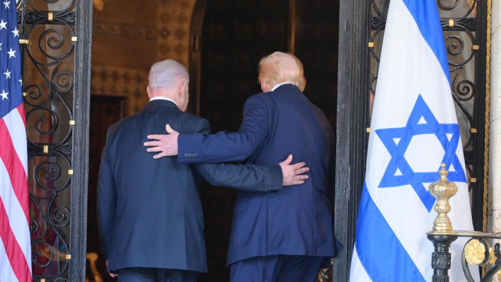 Israeli Prime Minister Benjamin Netanyahu meets with U.S. President Donald Trump at Mar-a-Lago, Dec. 29, 2025. Photo credit: Amos Ben-Gershom (GPO).