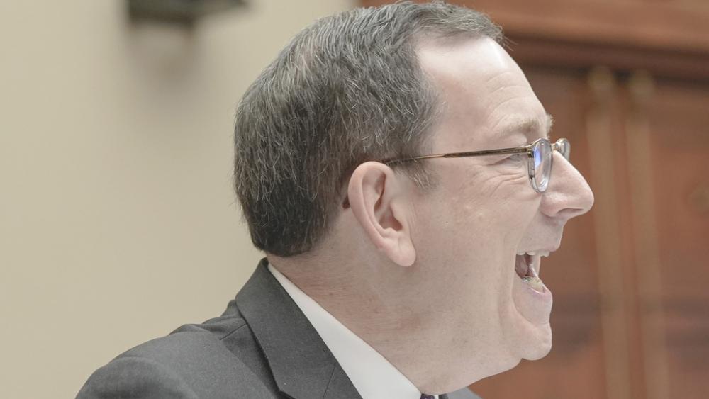Northwestern University President Michael Schill testifies during a House hearing on pro-Palestinian protests on college campuses, May 23, 2024. (AP Photo/Mariam Zuhaib)