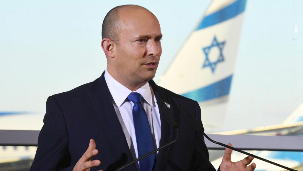 Prime Minister Naftali Bennett at the Ben Gurion Airport, Haim Zach (GPO)
