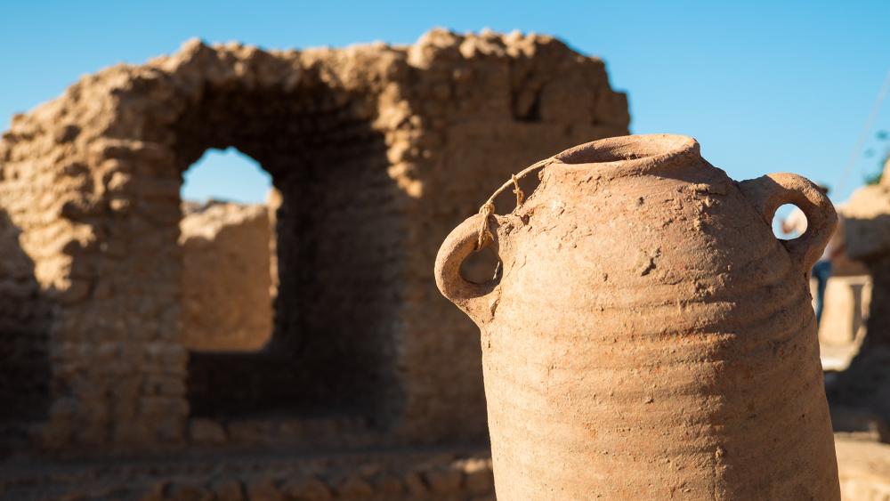 Ancient wine jar from Byzantine era. Photo: CBN News/Jonathan Goff